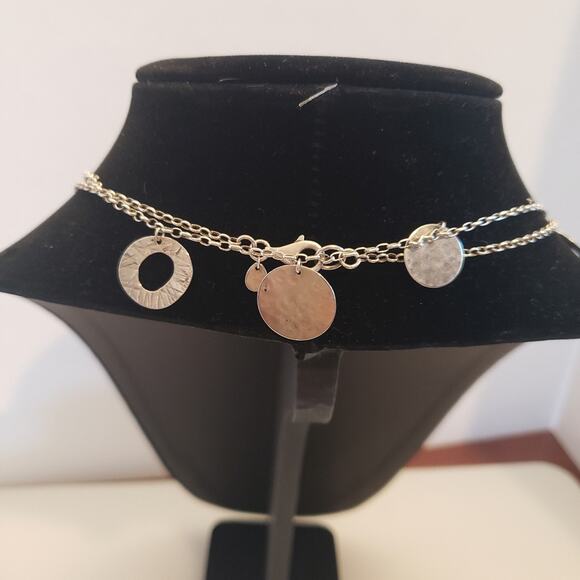 SILPADA 925 STERLING SILVER PEARL OF A GIRL DISC CHARM NECKLACE 36" N2197 - Picture 4 of 7